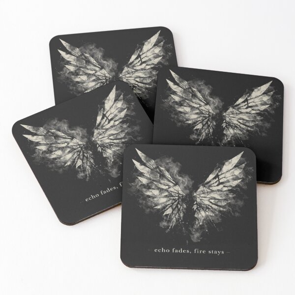 Item preview, Echo Fades Fire Stays Wings T-Shirt – Dark Angel Gothic Streetwear designed and sold by KDesignCrafts.