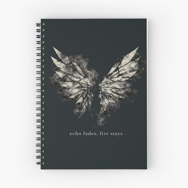 Item preview, Echo Fades Fire Stays Wings T-Shirt – Dark Angel Gothic Streetwear designed and sold by KDesignCrafts.