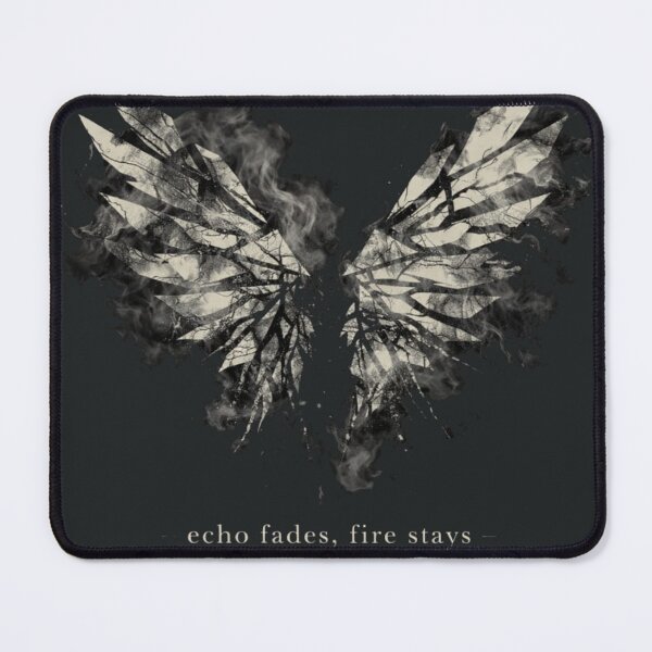 Item preview, Echo Fades Fire Stays Wings T-Shirt – Dark Angel Gothic Streetwear designed and sold by KDesignCrafts.