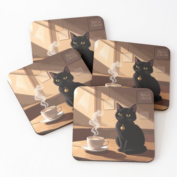 Item preview, Vintage Black Cat Coffee Club - Aesthetic Barista Cat Gift designed and sold by HayNey.