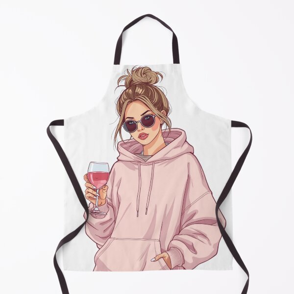 Item preview, Cozy Girl with Wine – Pink Hoodie Aesthetic Illustration designed and sold by Activity01.