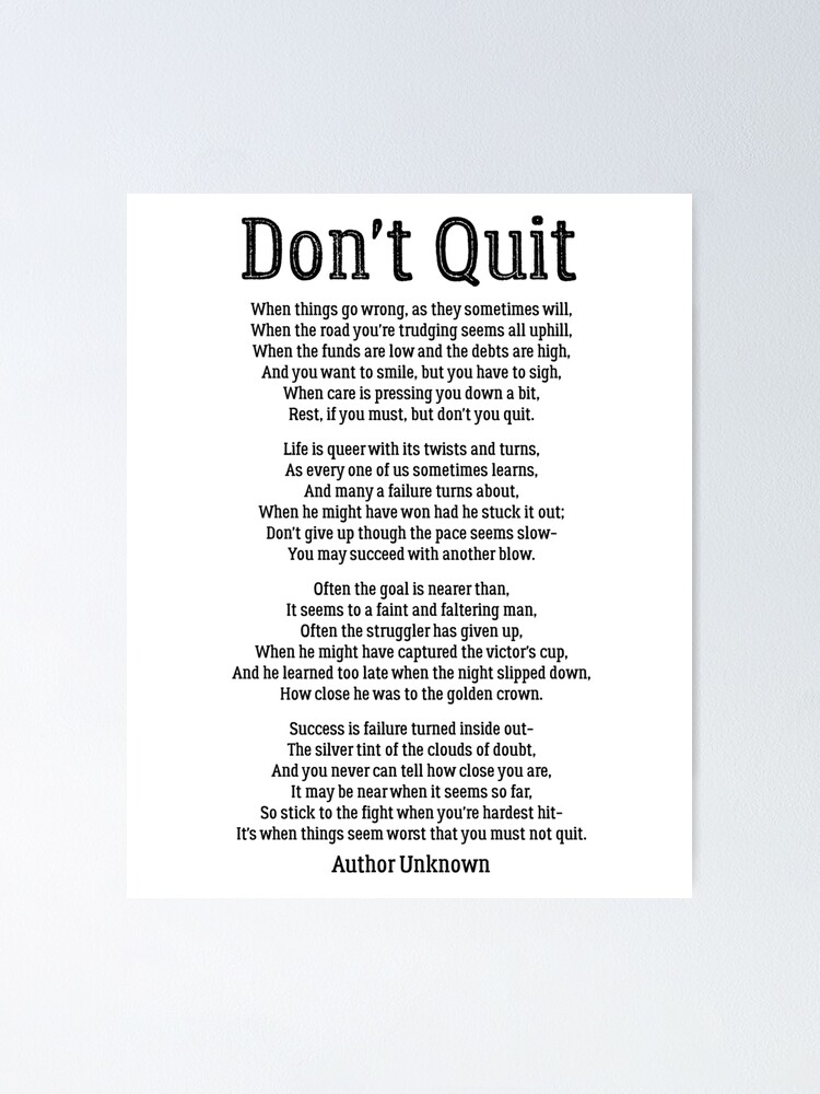 dont quit poem meaning