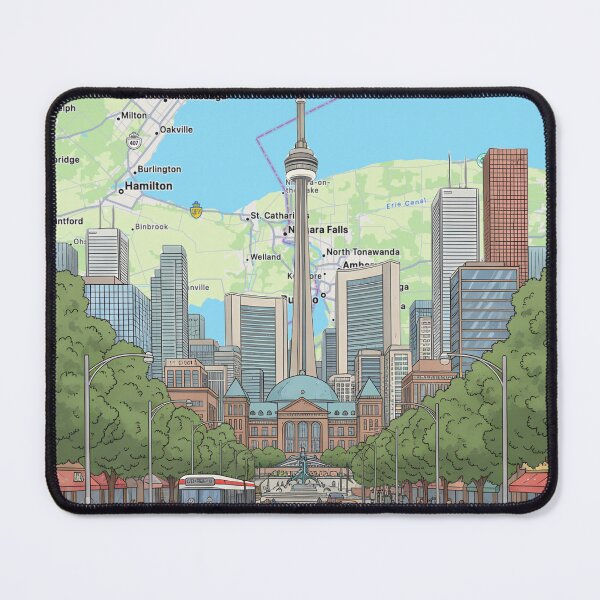 Item preview, Toronto Skyline Print | Illustrated City Wall Art | Urban Street Scene Decor | CN Tower Poster designed and sold by shopcanva.
