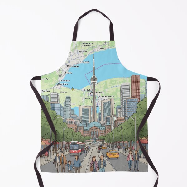 Item preview, Toronto Skyline Print | Illustrated City Wall Art | Urban Street Scene Decor | CN Tower Poster designed and sold by shopcanva.