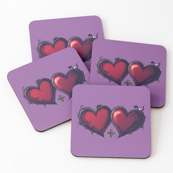 Item preview, Goth Paired Hearts with Plus Symbol between them. designed and sold by Art-Horizon.