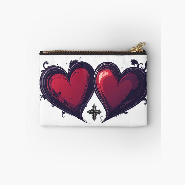 Item preview, Goth Paired Hearts with Plus Symbol between them. designed and sold by Art-Horizon.