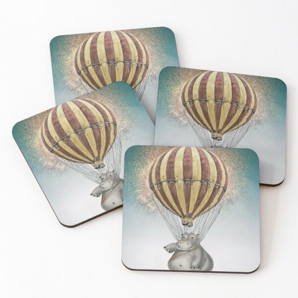 Item preview, Hippo floating with hot air balloon designed and sold by Photopat.