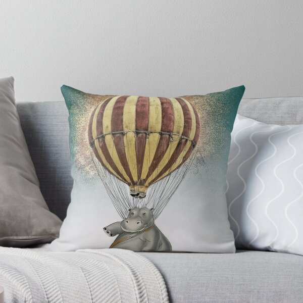 Item preview, Hippo floating with hot air balloon designed and sold by Photopat.