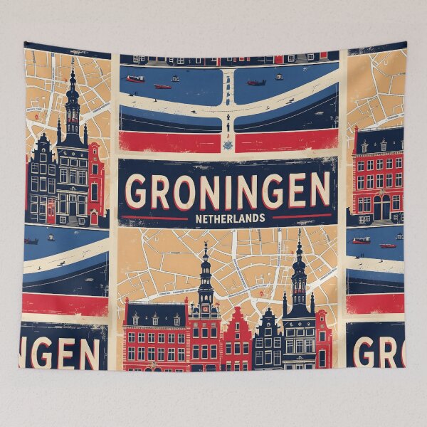 Item preview, Groningen Netherlands 1950s Vintage Travel Tourism designed and sold by TravelersGems.