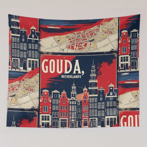 Item preview, Gouda Netherlands 1950s Vintage Travel Tourism designed and sold by TravelersGems.