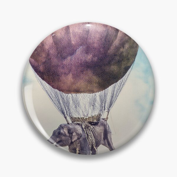 Item preview, Elephant floating with hot air balloon designed and sold by Photopat.