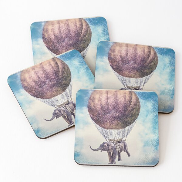 Item preview, Elephant floating with hot air balloon designed and sold by Photopat.