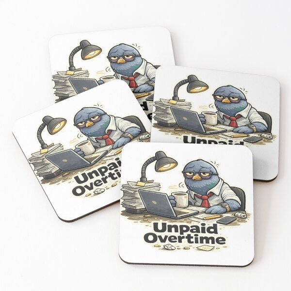 Item preview, Unpaid Overtime Pigeon Funny T-Shirt – Office Humor Cartoon Bird Design designed and sold by MagicMicki.