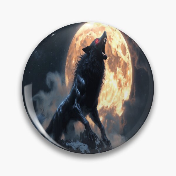 Artikelvorschau, Goldener Mond Wolfsaufgang entworfen und verkauft von NovaDigitalArt45.