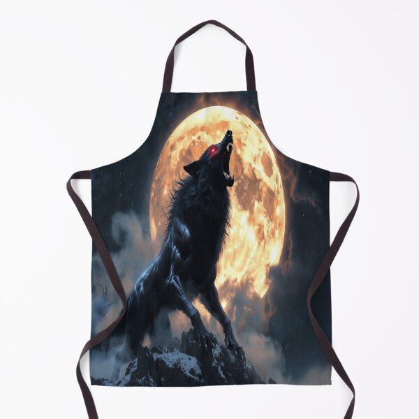 Aperçu de l'œuvre Lune d'or L'ascension du loup créée et vendue par NovaDigitalArt45.