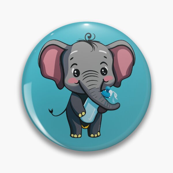 Item preview, Cute Baby Elephant Playing With Water Bottle designed and sold by Art-Horizon.