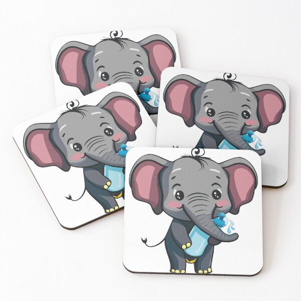 Item preview, Cute Baby Elephant Playing With Water Bottle designed and sold by Art-Horizon.