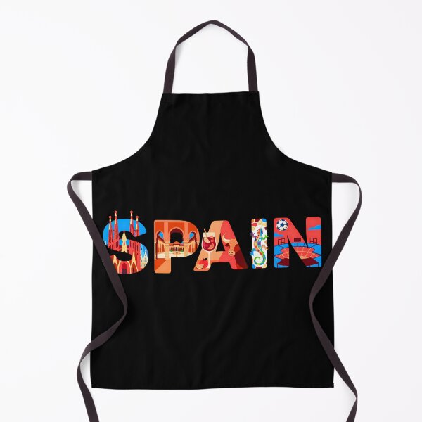 Item preview, Spain Traditional Icons Spanish Illustrated Typographical Design designed and sold by KatanaCreative.