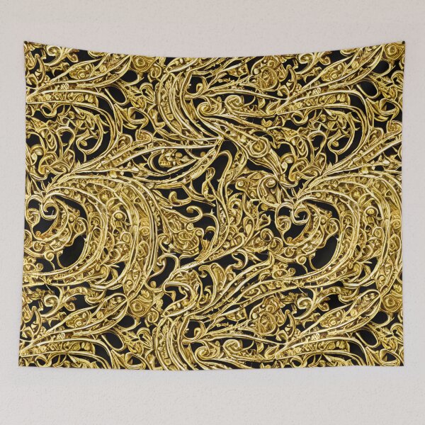 Item preview, Black and Gold Filigree pattern designed and sold by ArtRarities.