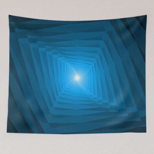 Item preview, Twisting Geometric Abstraction in Blue, Abstract Art designed and sold by DDJust4U.