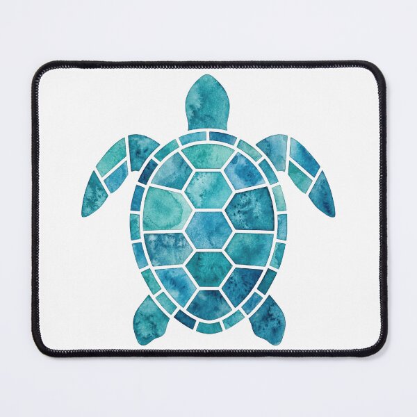Item preview,  Teal Mosaic Sea Turtle Watercolor Geometric Shell Ocean Wildlife designed and sold by zoughlal.