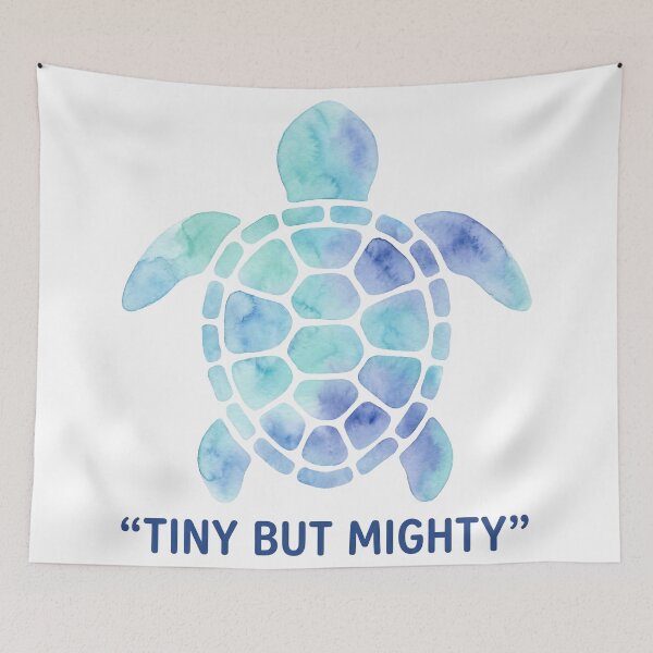 Item preview,  Tiny But Mighty Baby Sea Turtle Pastel Nursery Inspirational Quote designed and sold by zoughlal.