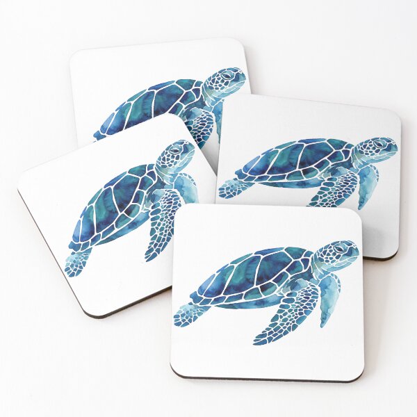Item preview,  Realistic Hawksbill Sea Turtle Swimming Underwater Painterly Ocean Portrait designed and sold by zoughlal.