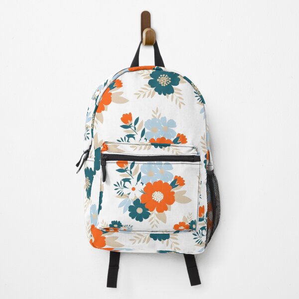 Item preview, Vibrant Orange & Teal Floral – Seamless Flat Graphic Design designed and sold by VelloomStore.