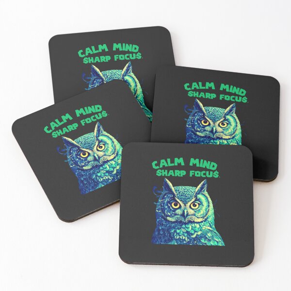 Item preview, Calm Mind Sharp Focus Owl Illustration – Minimal Wisdom Art designed and sold by AdicretorDesign.