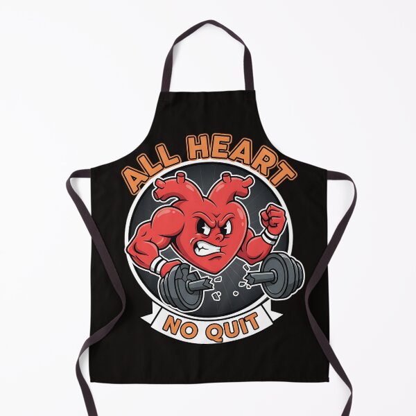 Item preview, All Heart No Quit - Muscular Heart Fitness Mascot Art designed and sold by CELESTIAL©️.