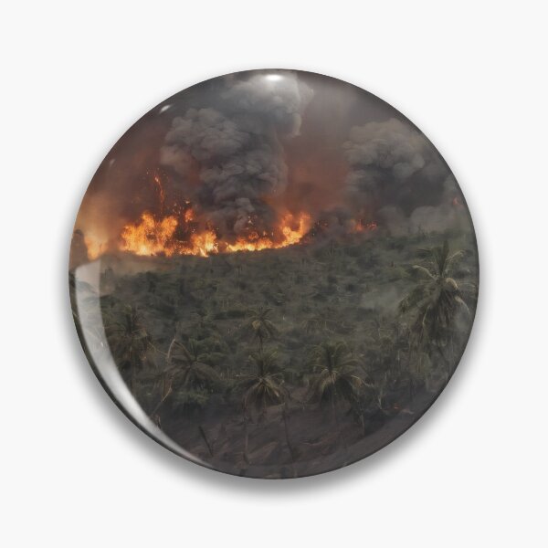 Item preview, Burning Jungle Under Napalm Strike – Explosive War Fire Landscape Art designed and sold by Visualynx.