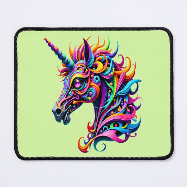 Item preview, Beautiful fractal unicorn in raibow colors designed and sold by LoneAngel.