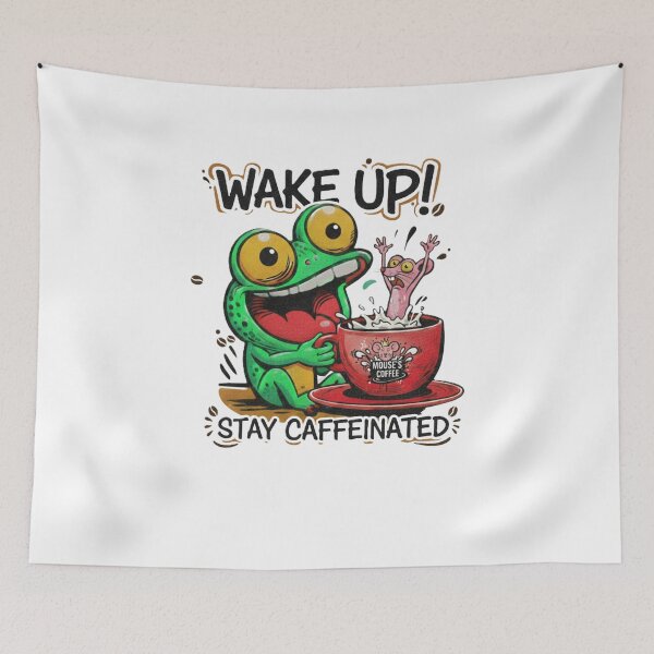 Item preview, A frog taking a coffee break. designed and sold by taratyanprint.
