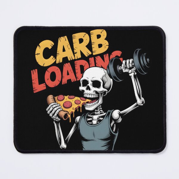 Item preview, Funny Carb Loading Skeleton - Pizza & Gym Workout Humor designed and sold by Iron Skull.