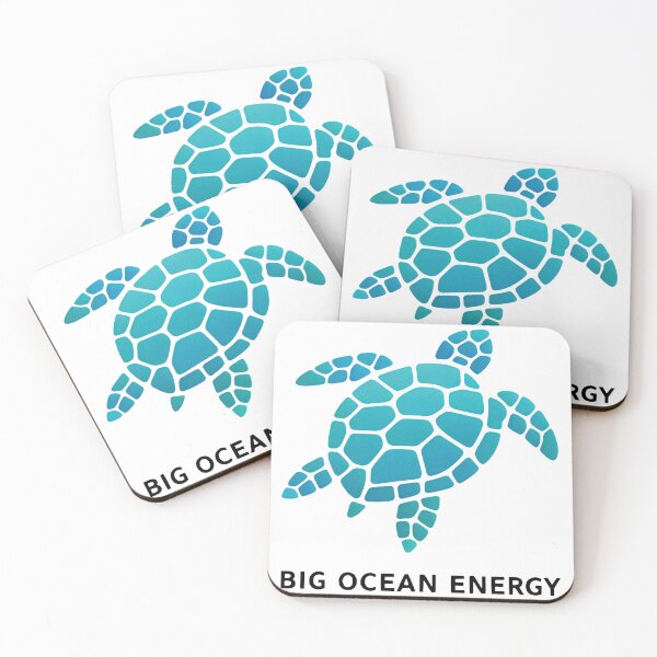 Item preview,  Big Ocean Energy Cellular Pattern Sea Turtle Bold Confident Neon Cyan designed and sold by zoughlal.