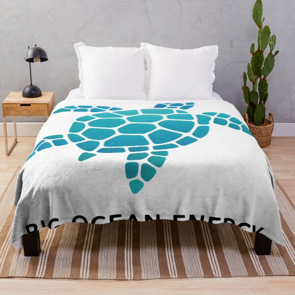 Item preview,  Big Ocean Energy Cellular Pattern Sea Turtle Bold Confident Neon Cyan designed and sold by zoughlal.
