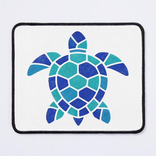 Item preview, Blue Stipple Sea Turtle Retro Grain Screen Print Vintage Textured Noise designed and sold by zoughlal.