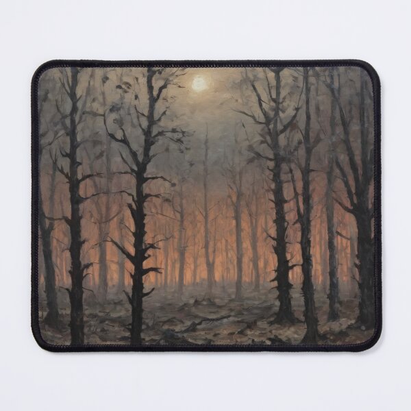 Item preview, Burning Forest at Night – Moonlit Wildfire Landscape Art designed and sold by Visualynx.