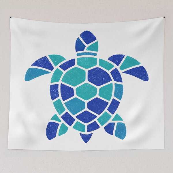 Item preview,  Blue Stipple Sea Turtle Retro Grain Screen Print Vintage Textured Noise designed and sold by zoughlal.