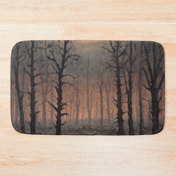 Item preview, Burning Forest at Night – Moonlit Wildfire Landscape Art designed and sold by Visualynx.