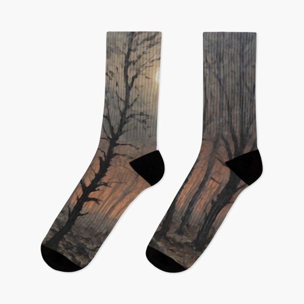 Item preview, Burning Forest at Night – Moonlit Wildfire Landscape Art designed and sold by Visualynx.