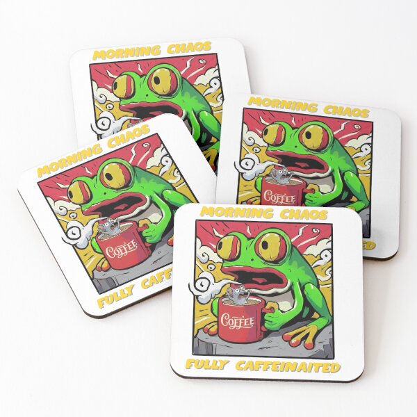 Item preview, Frog drinking coffee designed and sold by taratyanprint.