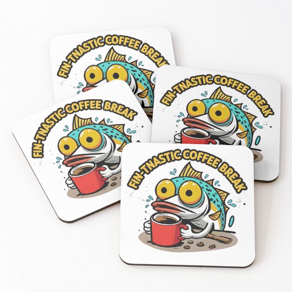 Item preview, A fish taking a coffee break. designed and sold by taratyanprint.