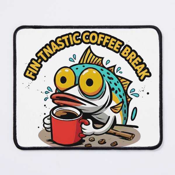 Item preview, A fish taking a coffee break. designed and sold by taratyanprint.