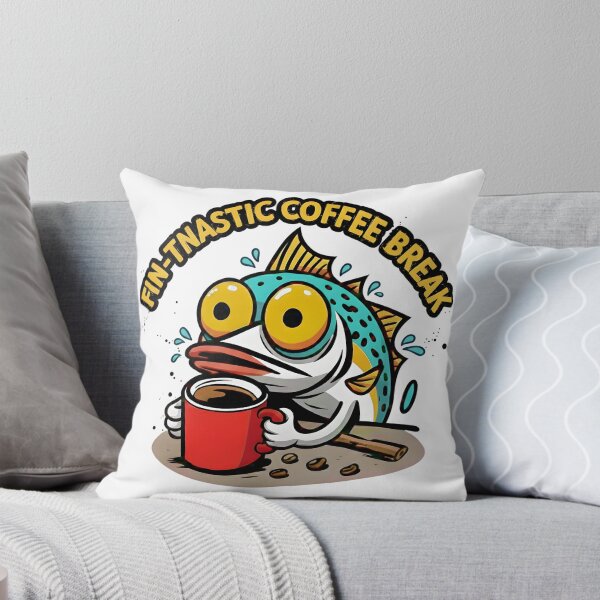 Item preview, A fish taking a coffee break. designed and sold by taratyanprint.