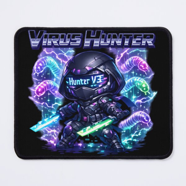Item preview, Virus Hunter – Neon Cyber Assassin Dual Blade Glitch Design designed and sold by R3X .