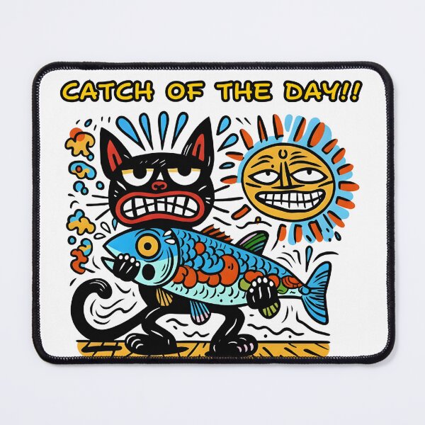Item preview, A black cat holding its prey. designed and sold by taratyanprint.
