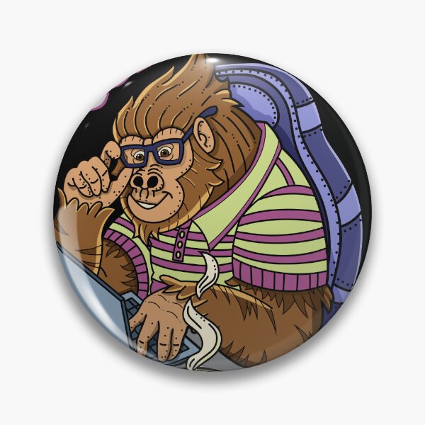 Artikelvorschau, Erst Kaffee – Cartoon-Illustration eines Nerd-Gorillas entworfen und verkauft von Well Gama Studio.