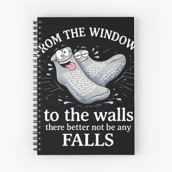 Item preview, From the Windows to the Walls Funny Bathroom Cleaning Quote Design, Hilarious Housekeeping Humor Cartoon Cleaning Socks Illustration designed and sold by JoyBoyStudio1.