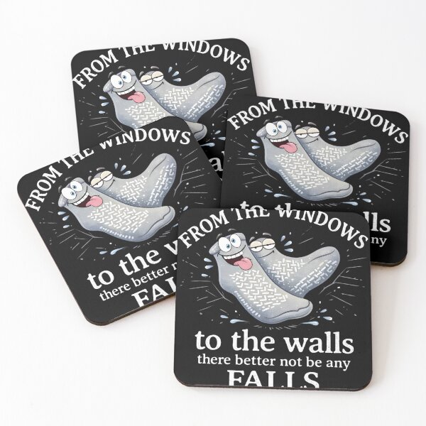 Item preview, From the Windows to the Walls Funny Bathroom Cleaning Quote Design, Hilarious Housekeeping Humor Cartoon Cleaning Socks Illustration designed and sold by JoyBoyStudio1.